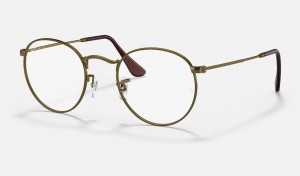 Ray Ban Round Metal Optics Women's Eyeglasses Gold | MC2631954